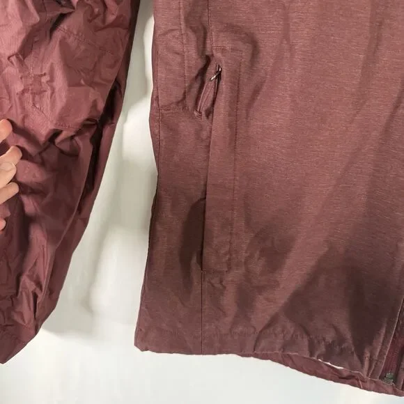 North Face Dryvent Jacket Men's Medium Burgundy Red Full Zip Hooded Zip Pits - Picture 4 of 11